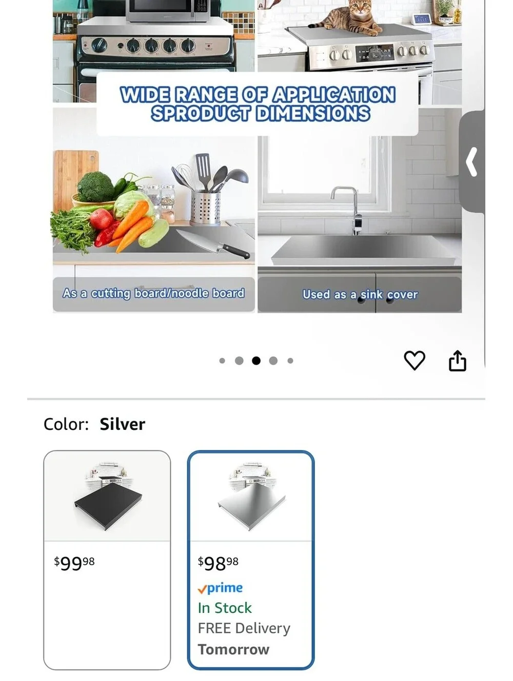 Stainless Steel Gas Stove Top Cover,